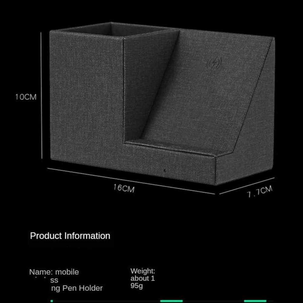 Fast 10W Wireless Smartphone Charger Desk Organizer Box