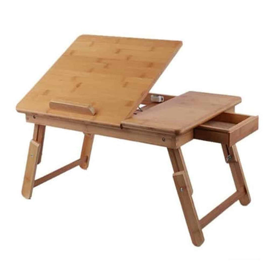 Adjustable Ergonomic Bamboo Wood Laptop Tablet Bed Desk Stand