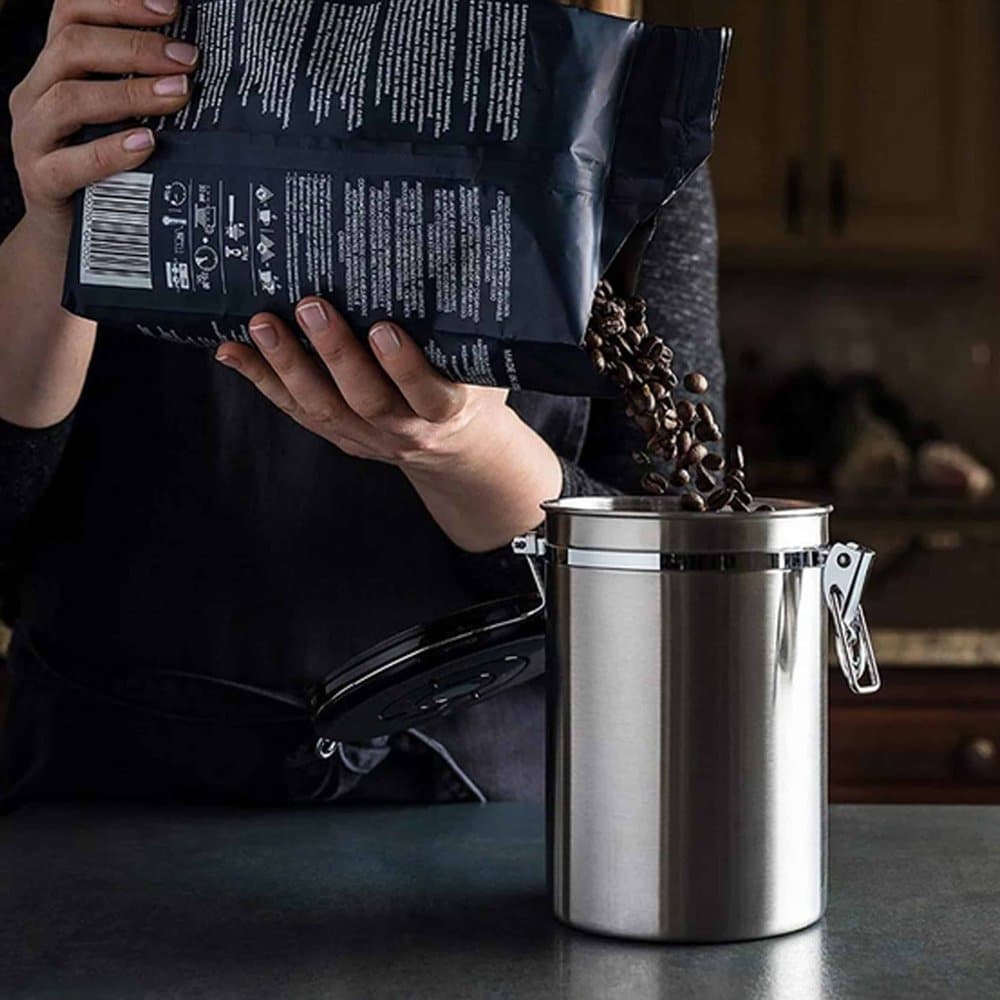 Kitchen Stainless Steel Airfresh Coffee Storage Container 750g