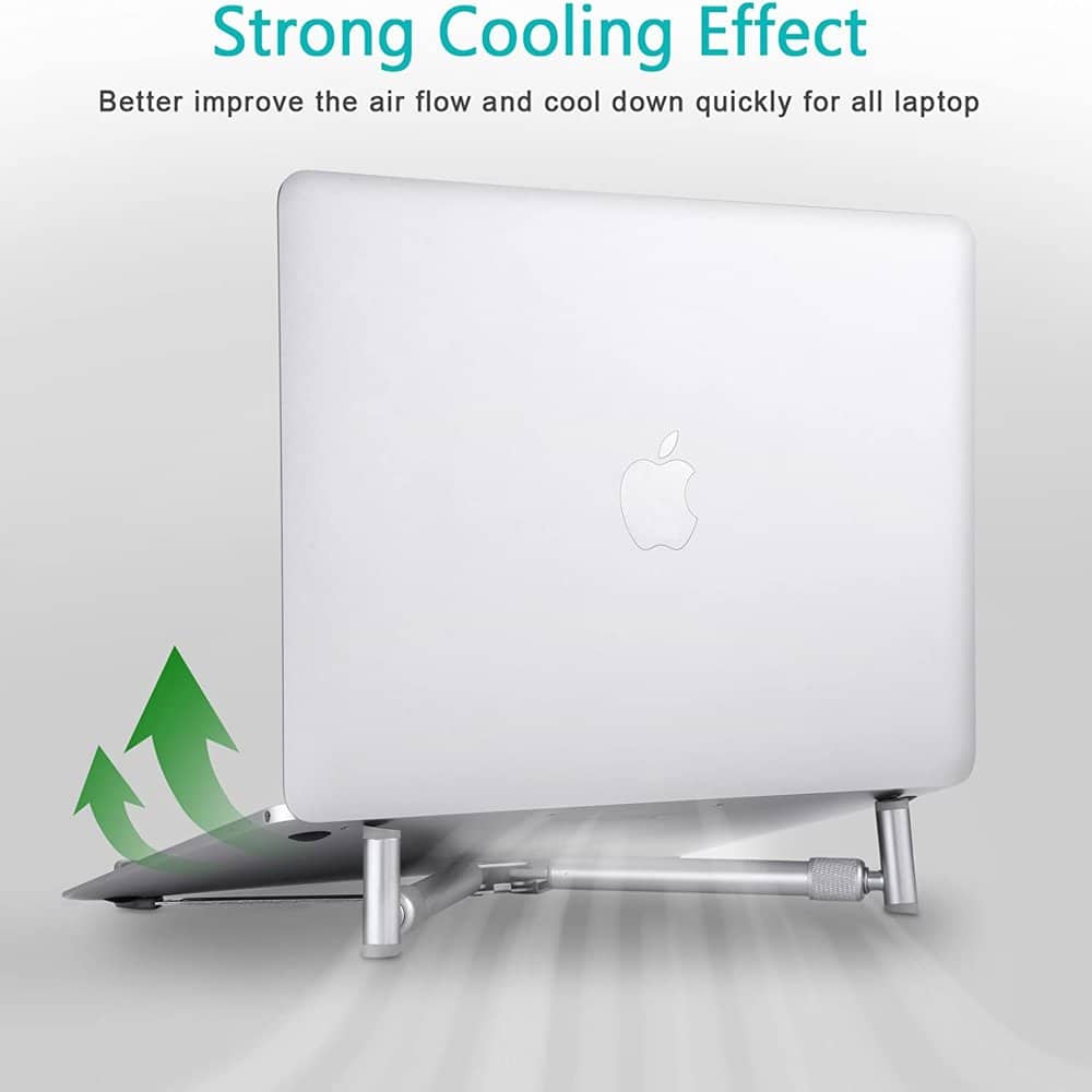 Adjustable Laptop Stand + Anti-Theft Retractable Cable Lock – Combo