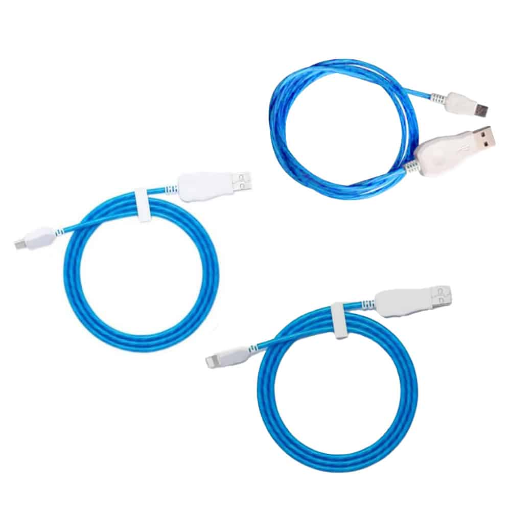 LED Light Flow Flashing USB Type-C Replacement Charger Cable
